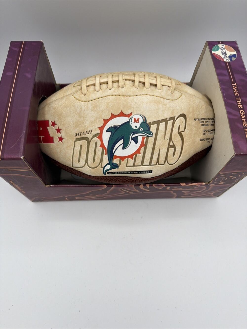Miami Dolphins Vintage Collector Football Limited Edition Old Logo NFL AFC East